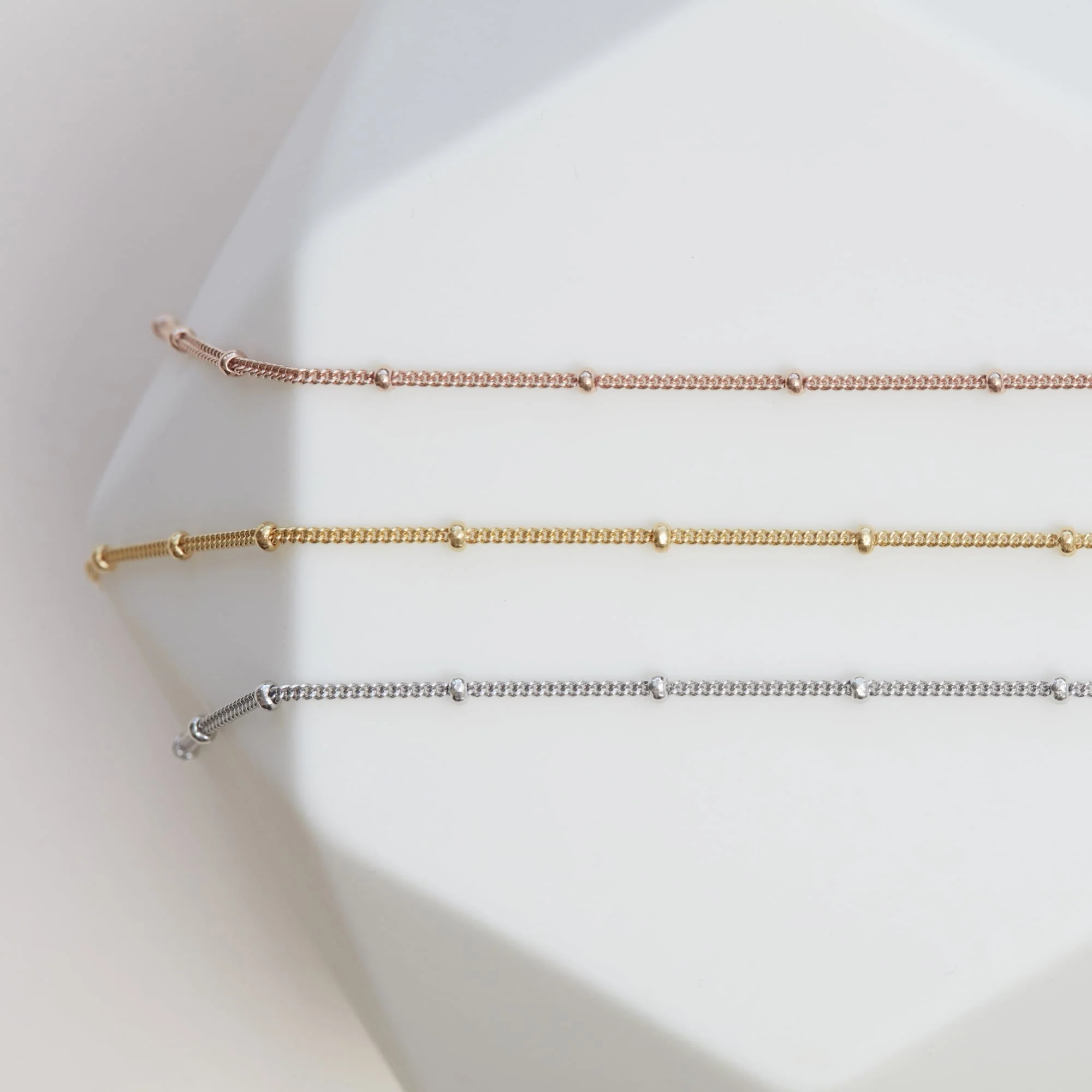 Bead Chain Necklace Gold - Image 3