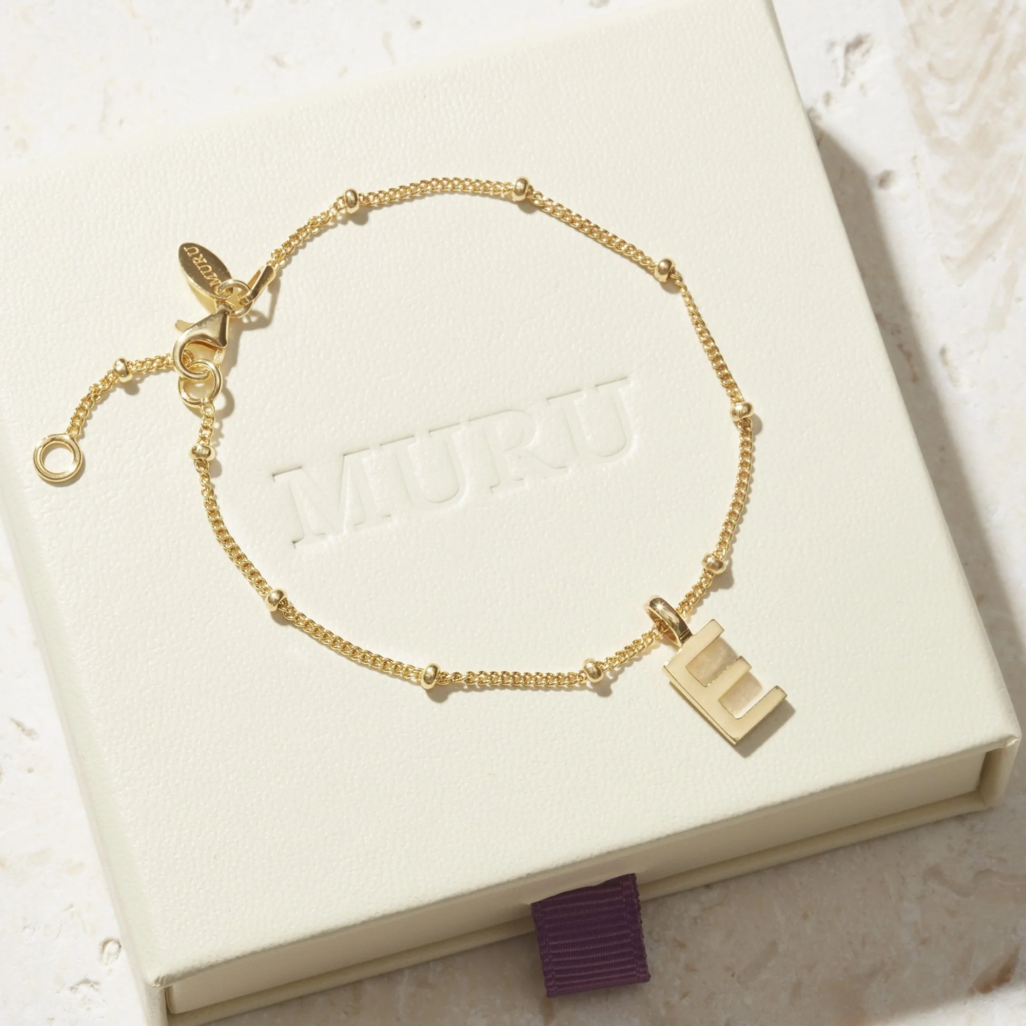 Letter Bead Bracelet Silver - Image 3