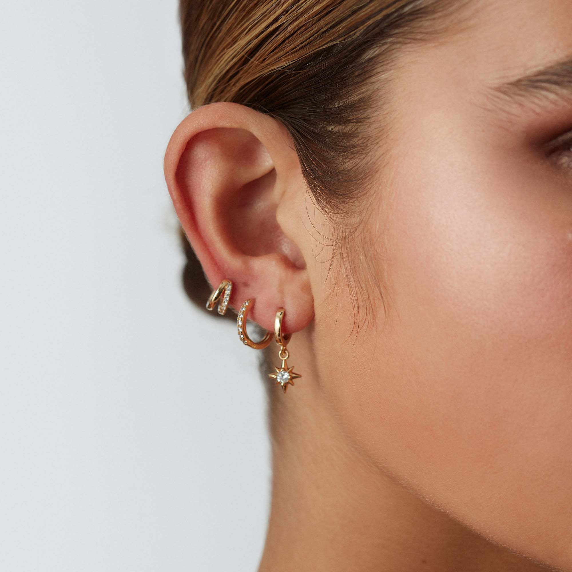 Crystal Star Hoops Silver - Image 4