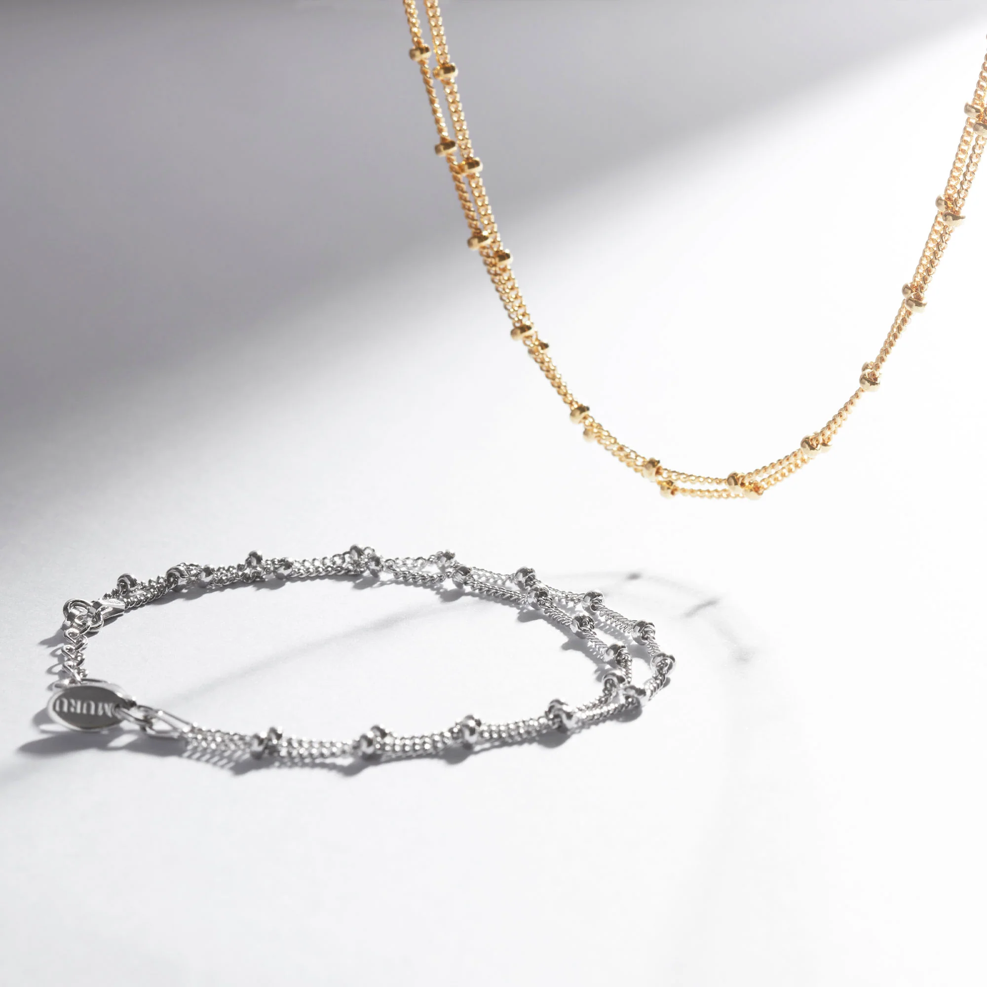 Duo Bead Bracelet Silver - Image 3