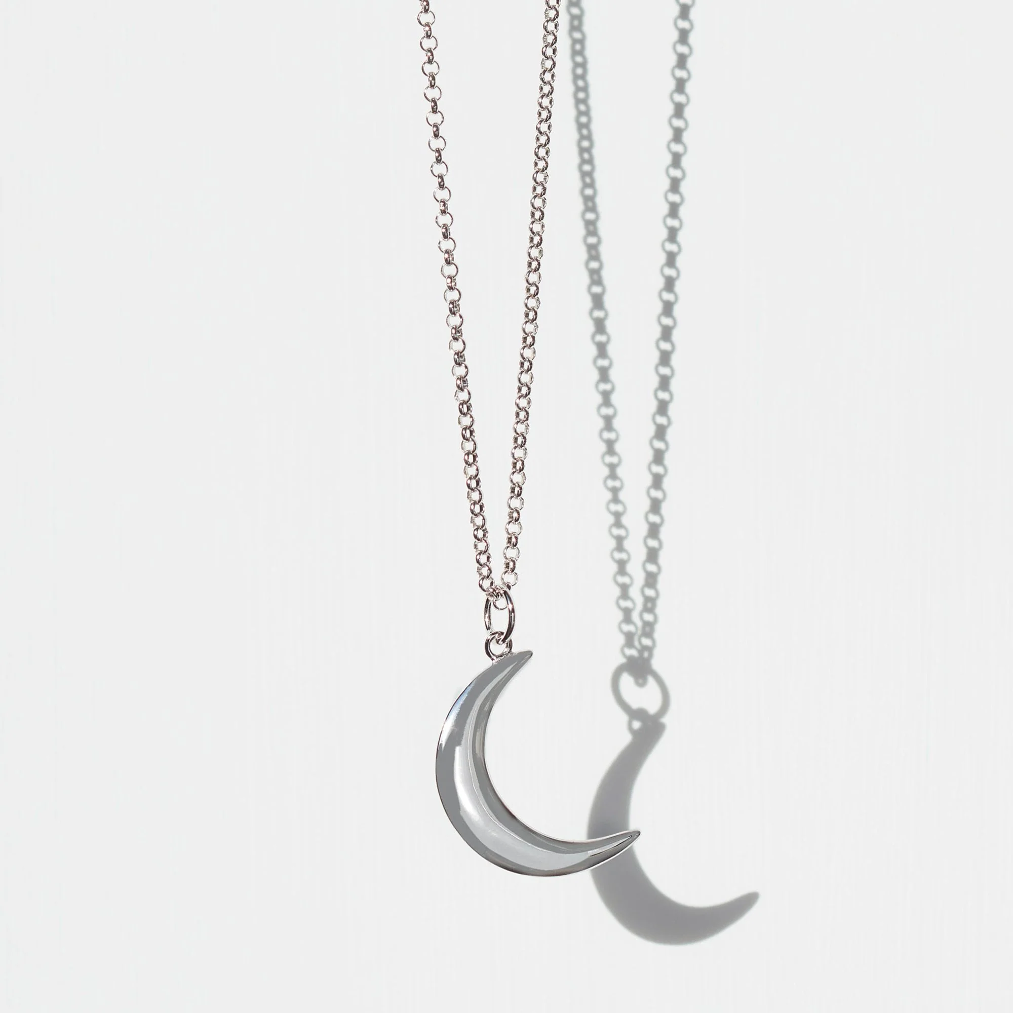 Crescent Moon Necklace Silver - Image 4