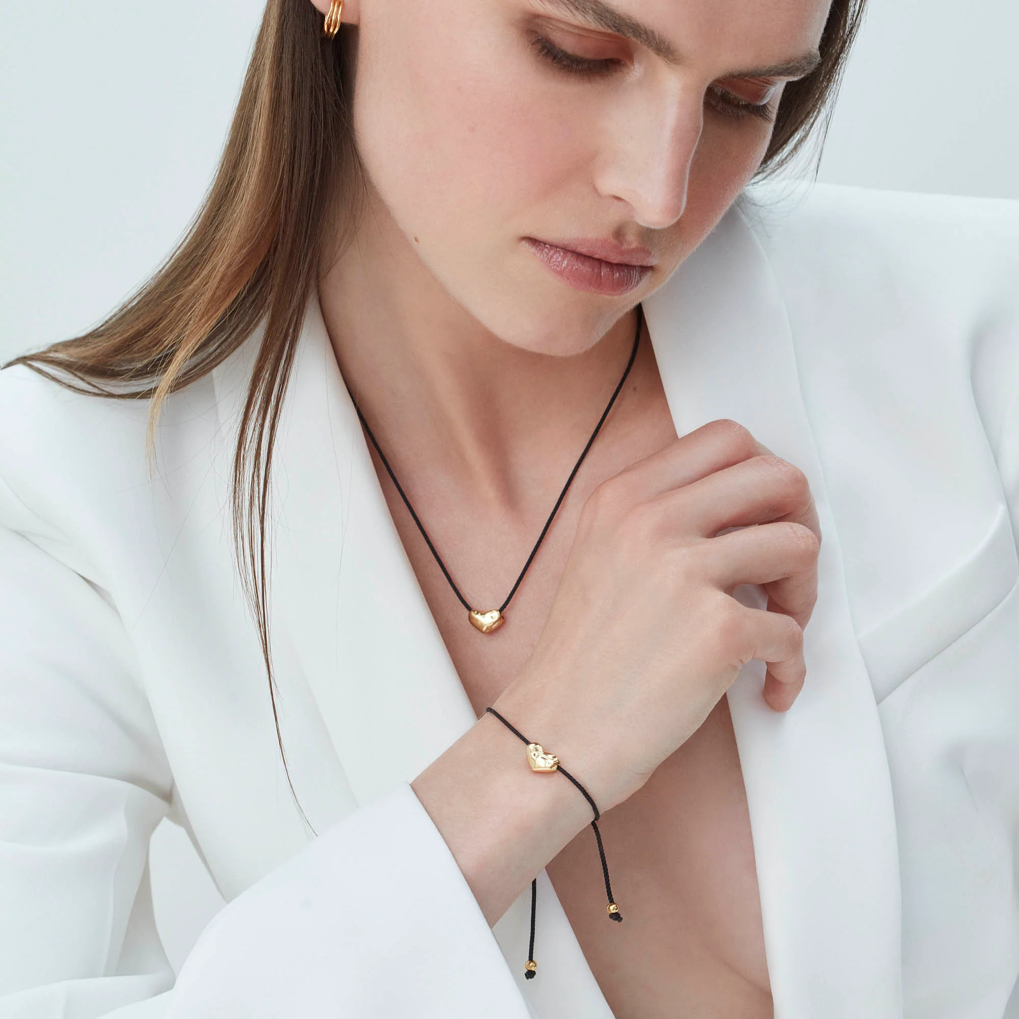 Heart Cord Necklace Gold - Image 5