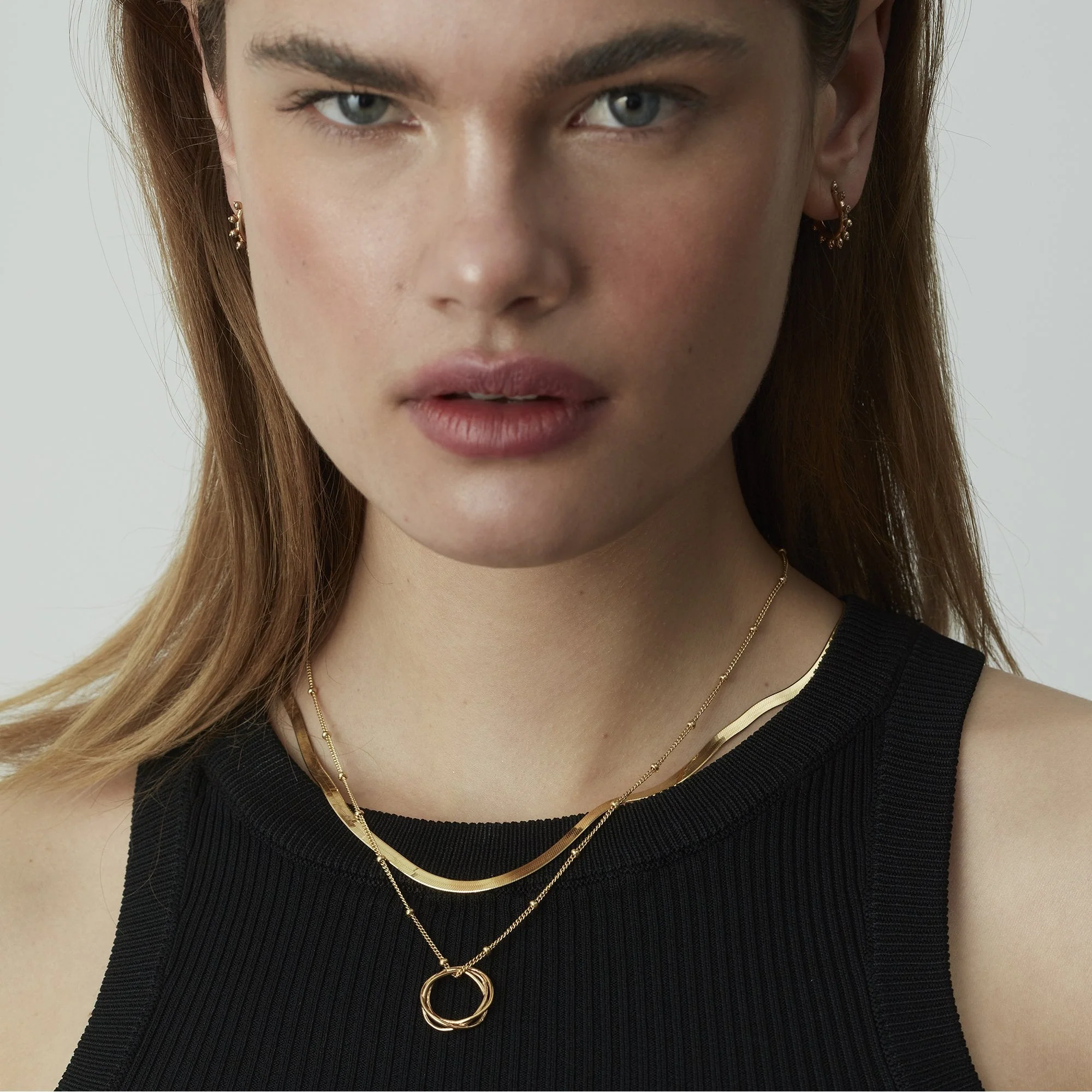 Gold Karma Necklace with Bead Chain - Image 3