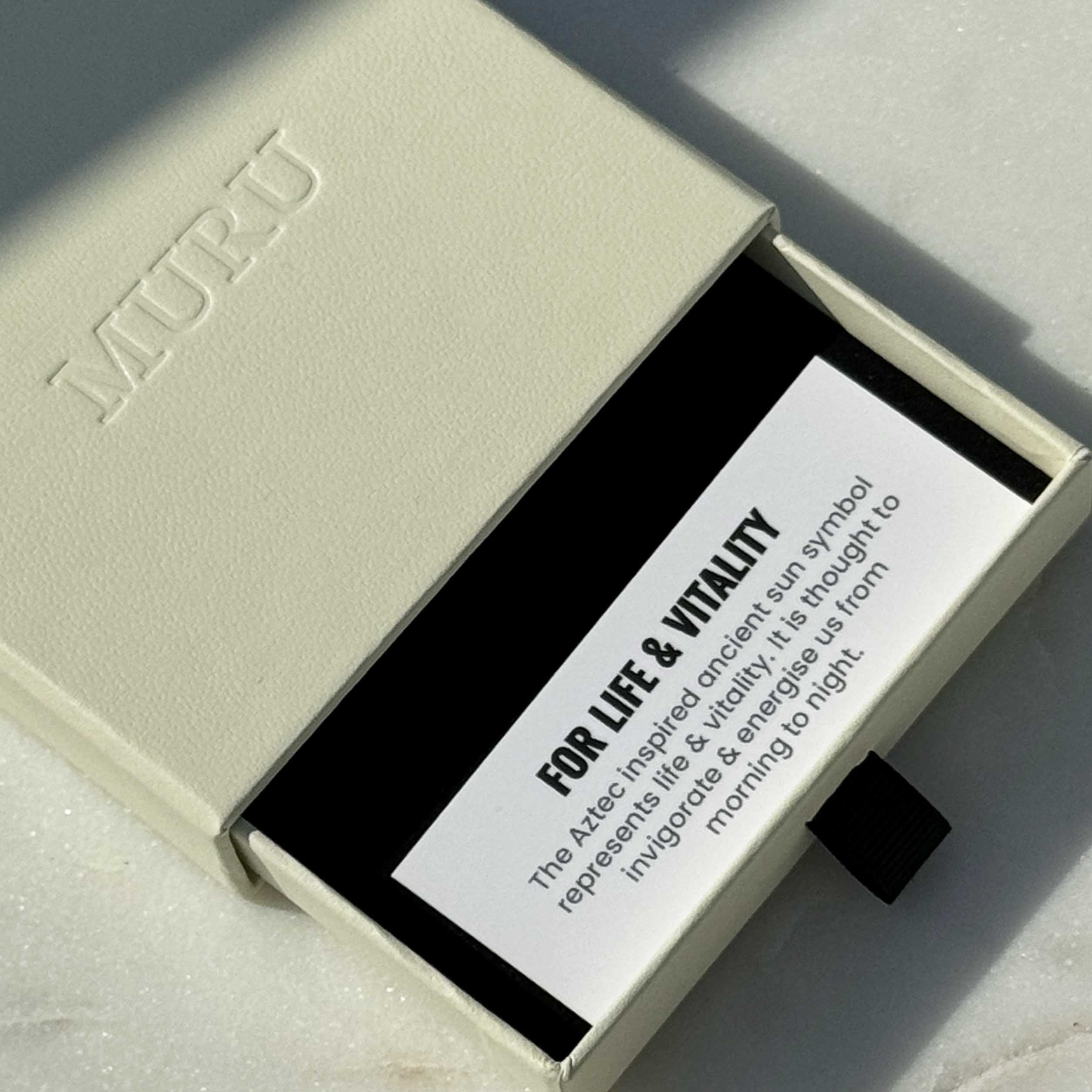 Mini Ancient Sun Pendant Bead Chain Necklace Gold - Image 3