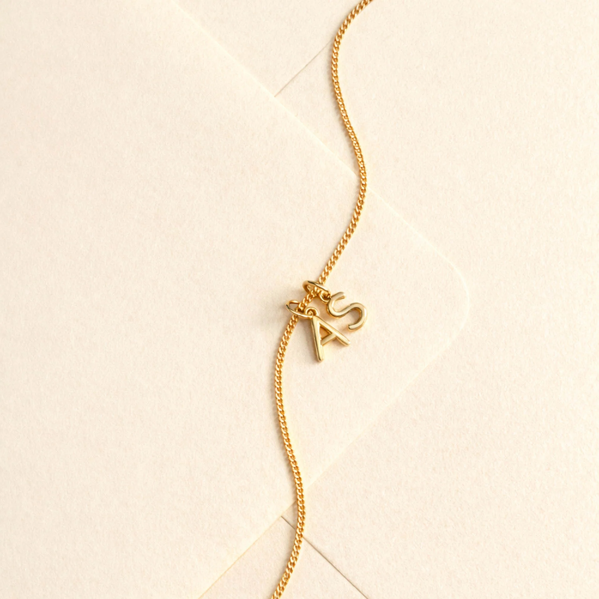 Mini Double Letter Necklace Silver - Image 7