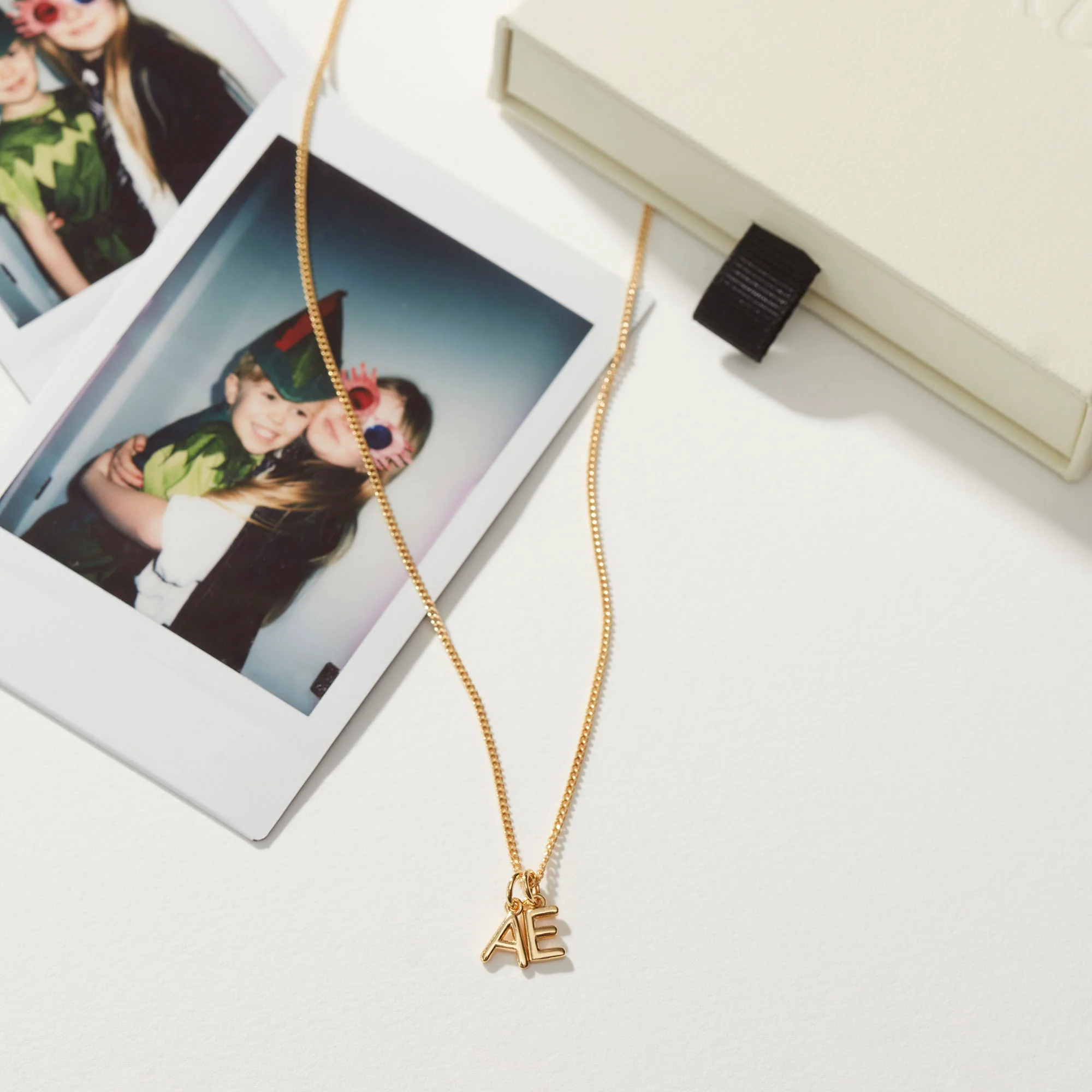 Mini Double Letter Necklace Silver - Image 3