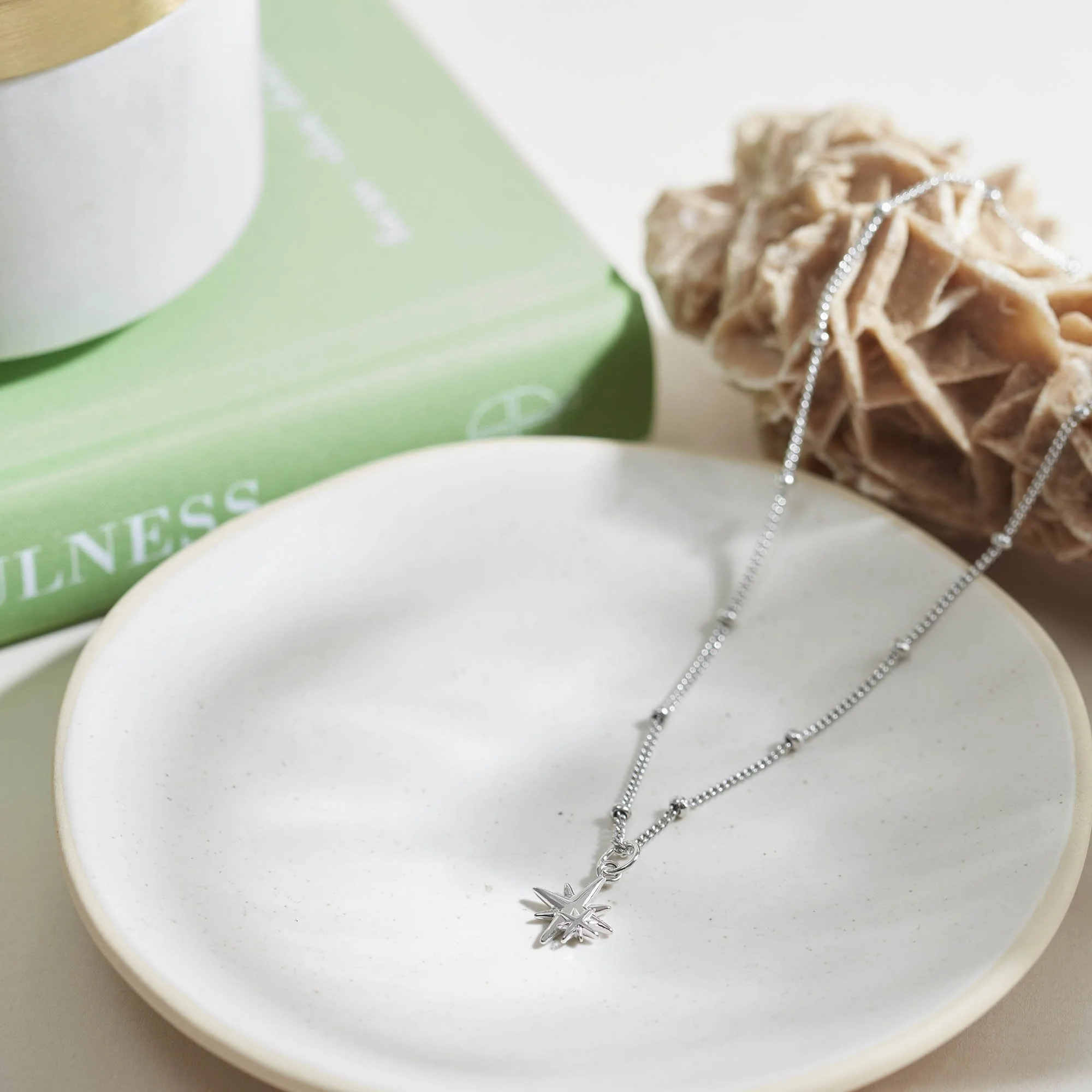 Mother and Child Bead Chain Necklace Silver - Image 3