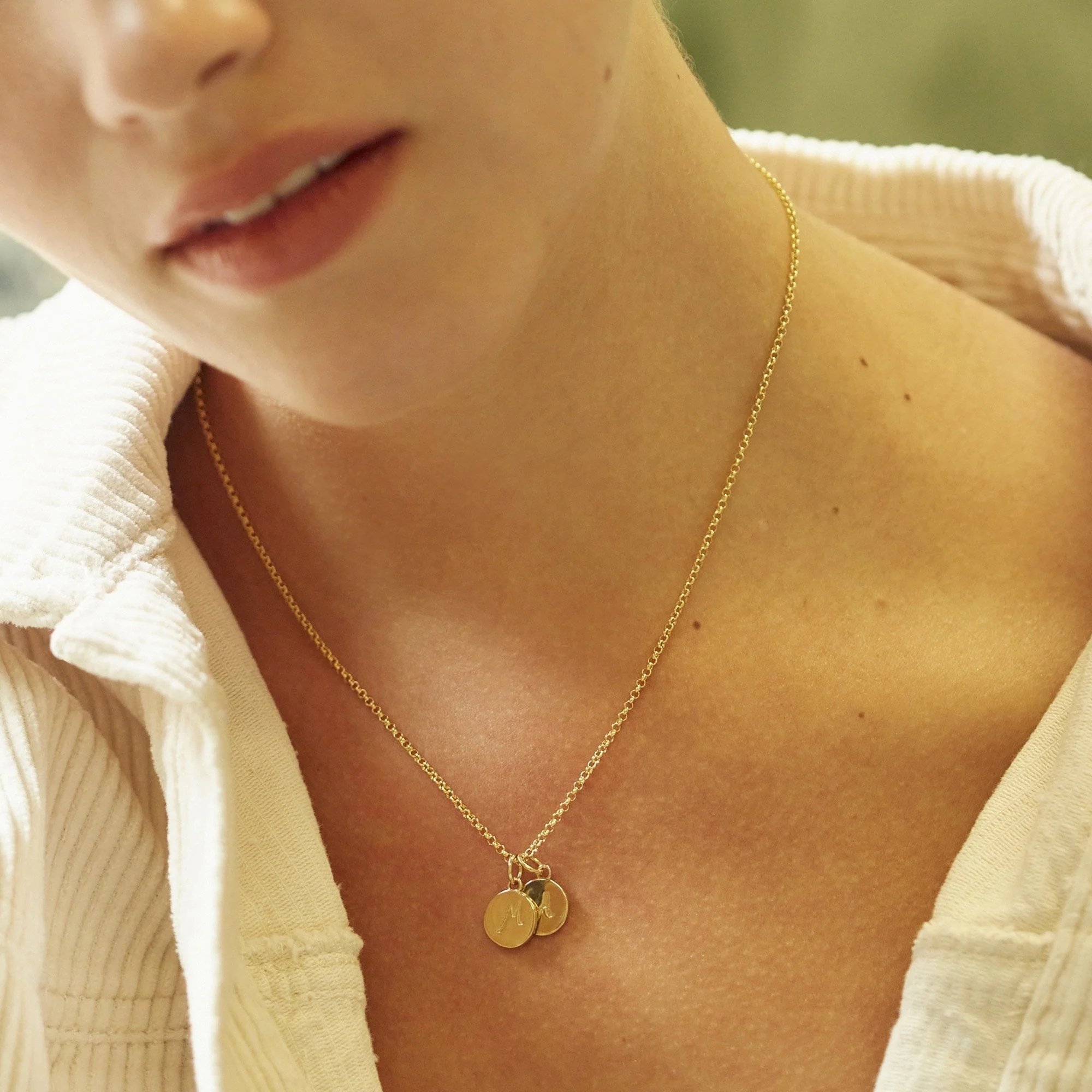 Mother and Child Discs Necklace Gold - Image 4