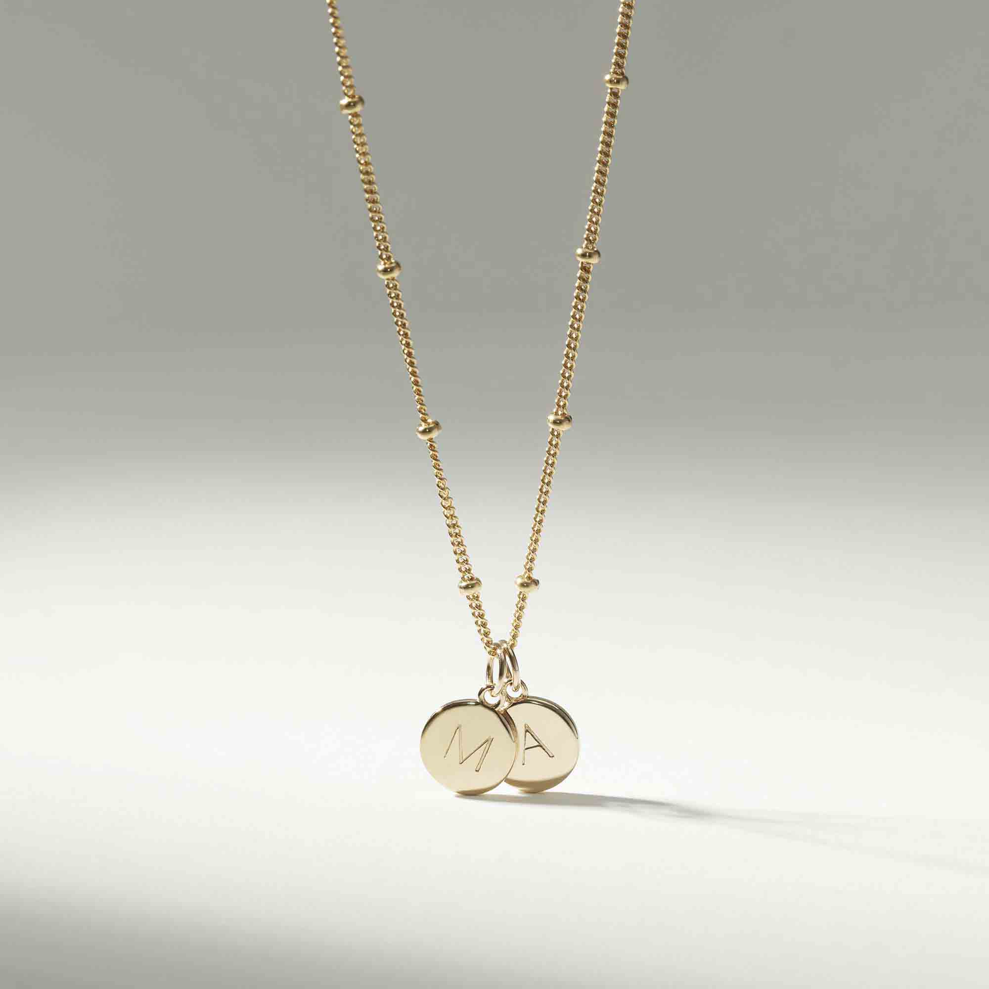 Mother and Child Discs Necklace Gold - Image 5
