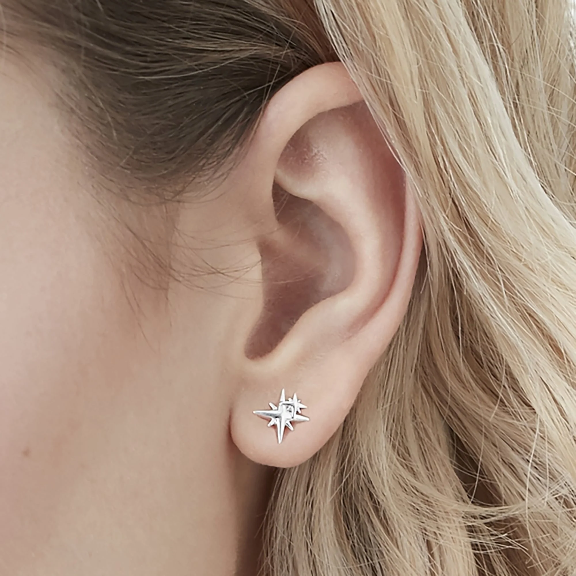 Mother and Child Stud Earrings Gold - Image 4