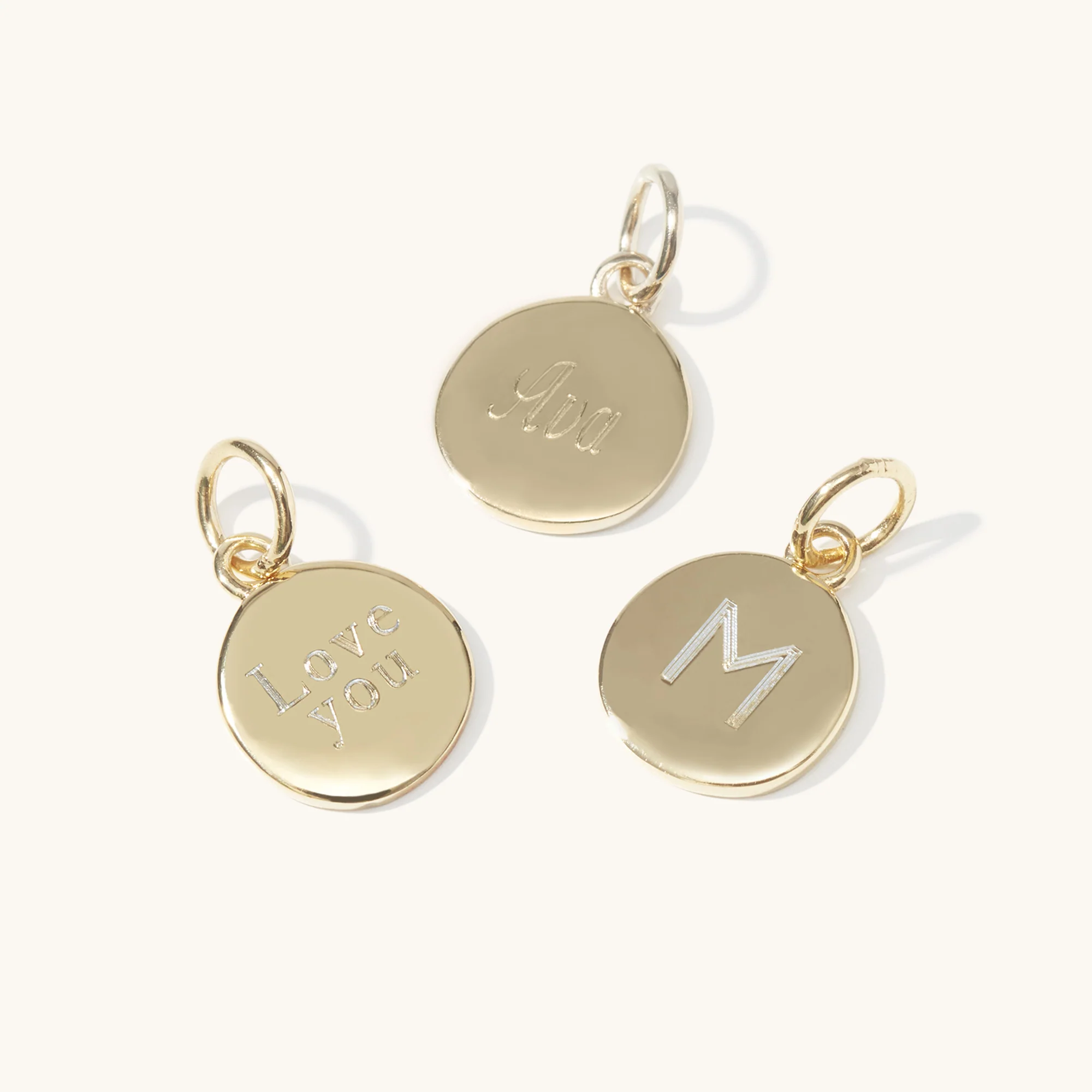 Personalised Disc & Letter Necklace Gold - Image 5