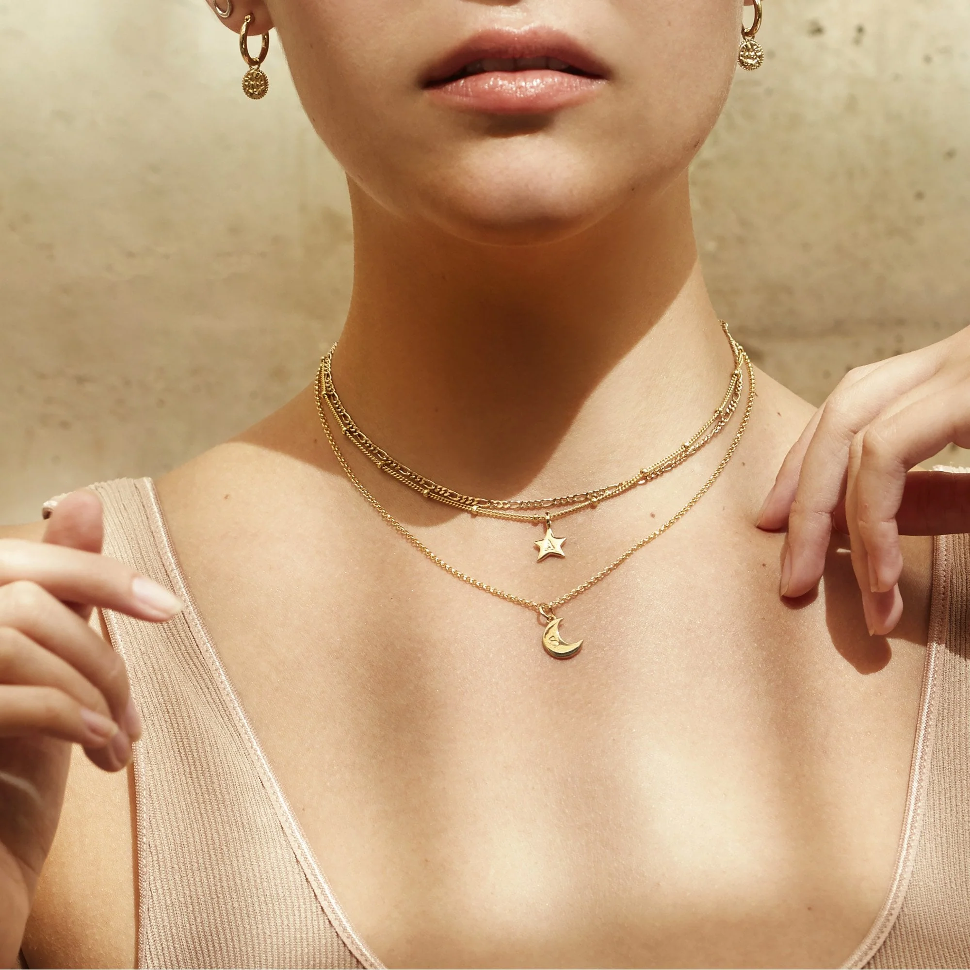 Personalised Moon Necklace Gold - Image 3