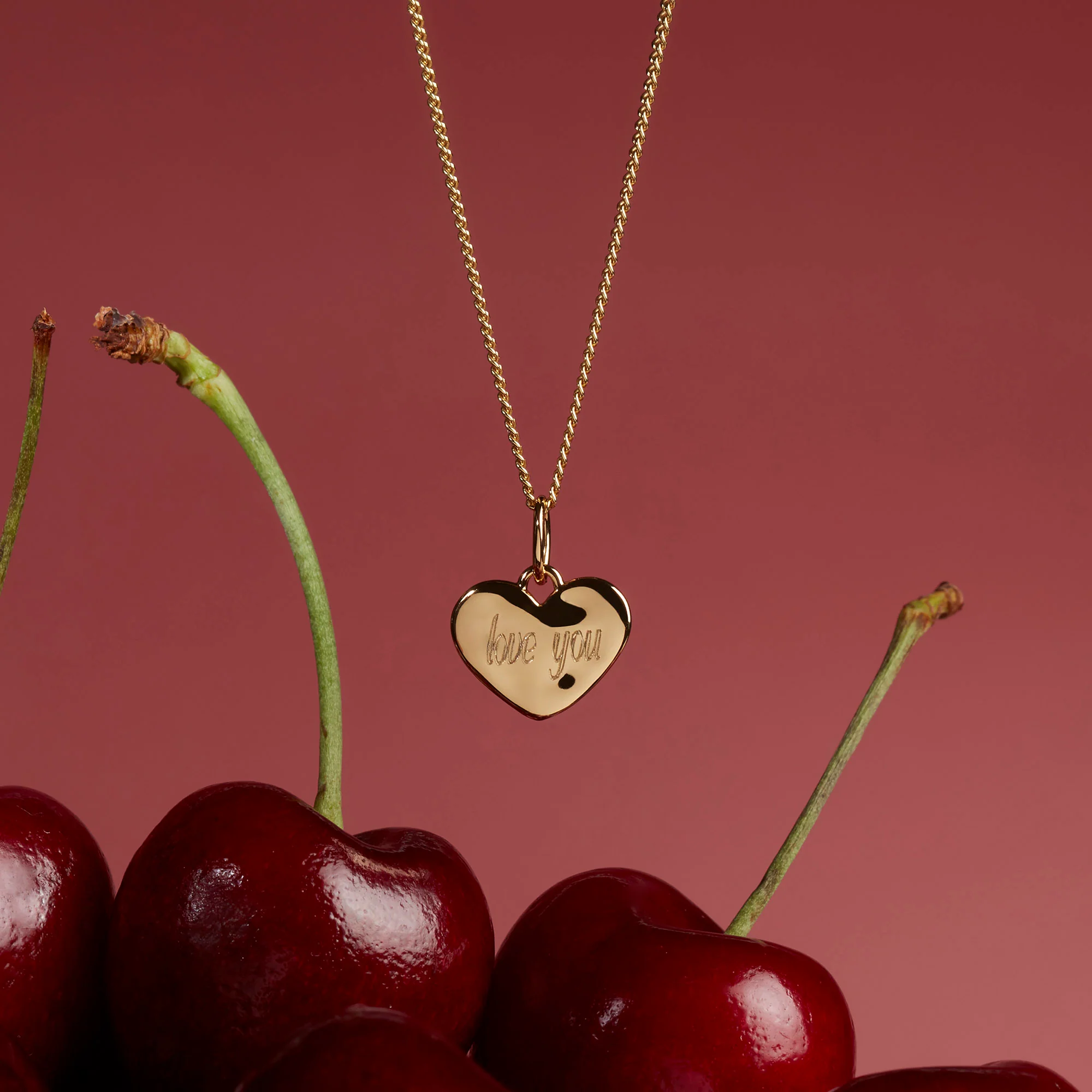 Ripple Heart Pendant Gold - Image 4