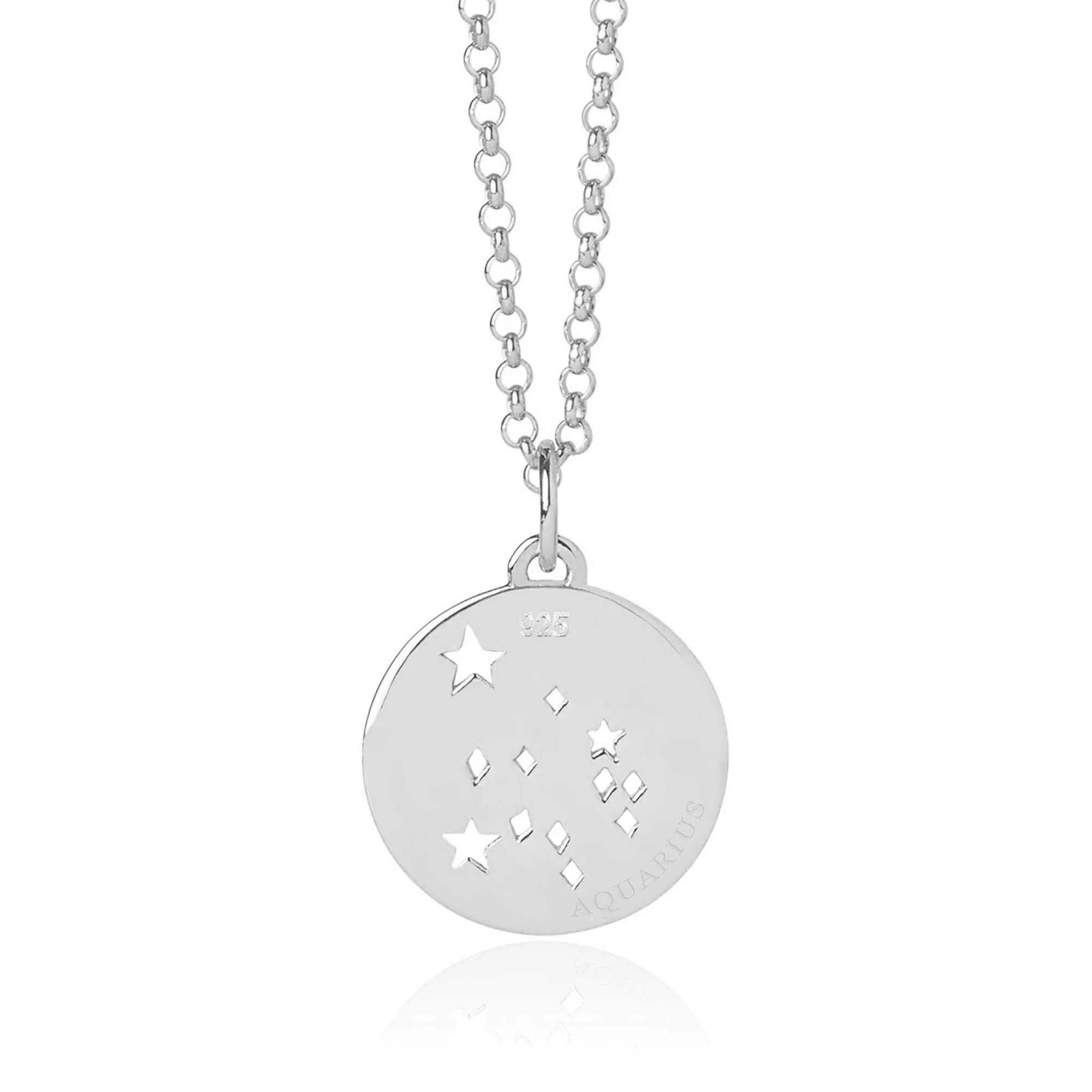 Aquarius Star Sign Necklace Silver - Image 6